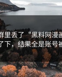 有人在群里丢了“黑料网漫画”，我顺手查了下，结果全是账号被盗套路