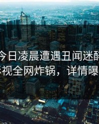 明星在今日凌晨遭遇丑闻迷醉，香蕉影视全网炸锅，详情曝光